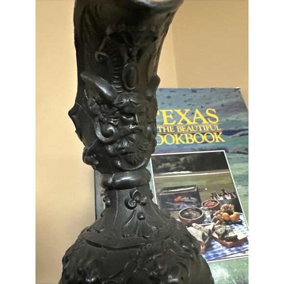 Vintage Metal Repousse French Victorian Cherub Pitcher Ewer Urn Decor - Picture 9 of 9